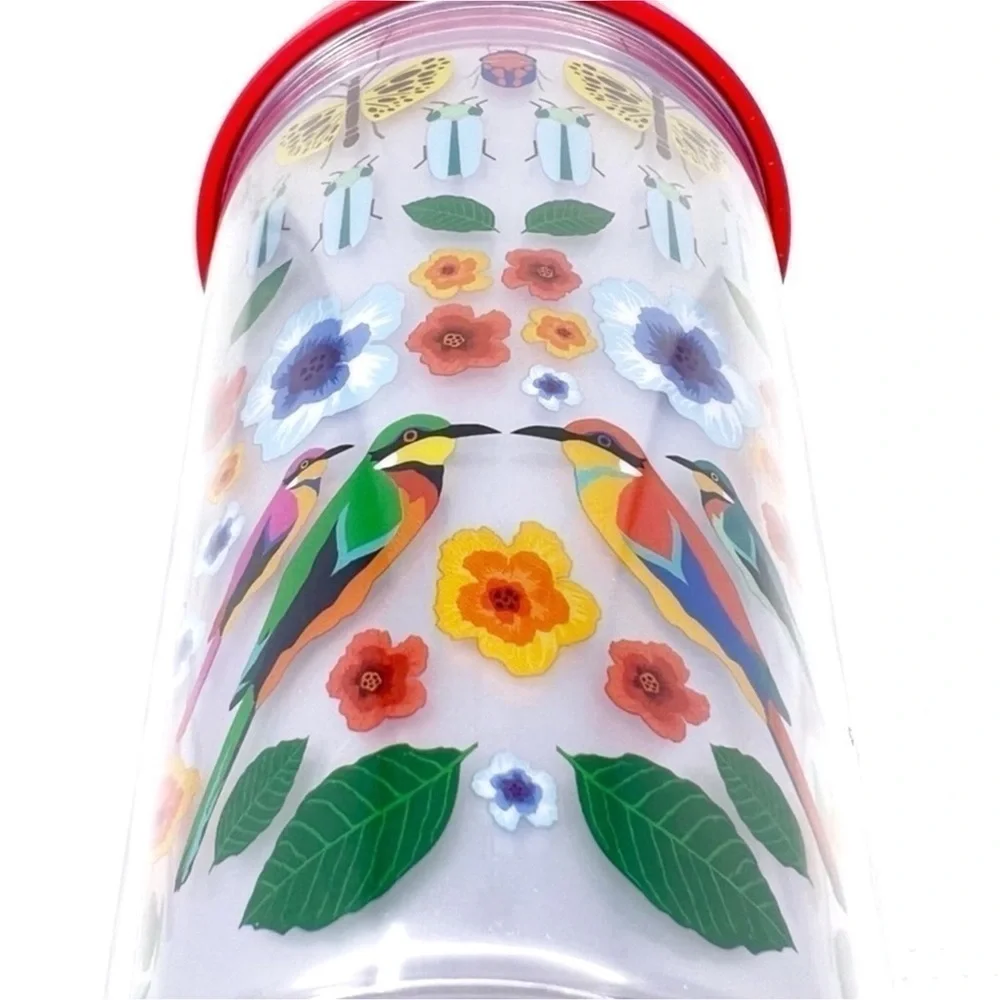 Starbucks Birds & Flowers Cold Cup 16 oz Grande 2017 Logo Collectible New NWT
